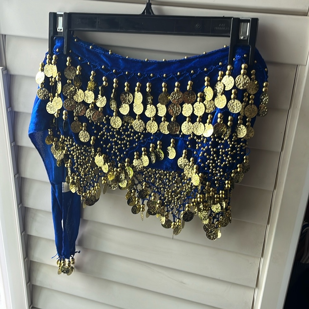 Royal Blue Belly Dance Coin Belt